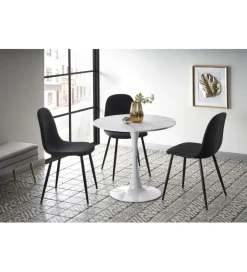 Stół DENVER 80 cm w optyce białego marmuru