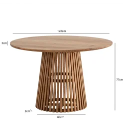 Stół do jadalni WOHNLING 120 cm drewno akacja naturalny