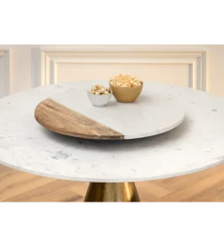 Stół ELEGANCIA 100 cm biały marmuru