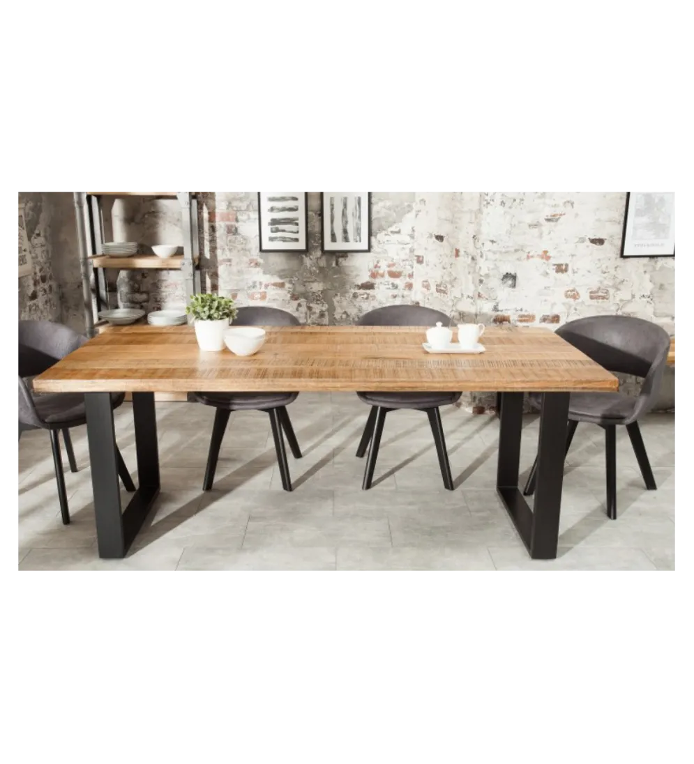 Stół Factory Iron Craft 200 cm drewno Mango