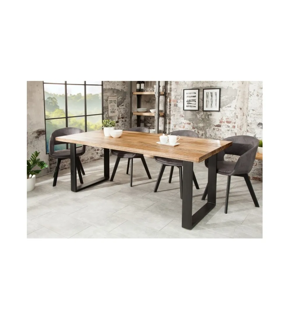 Stół Factory Iron Craft 200 cm drewno Mango