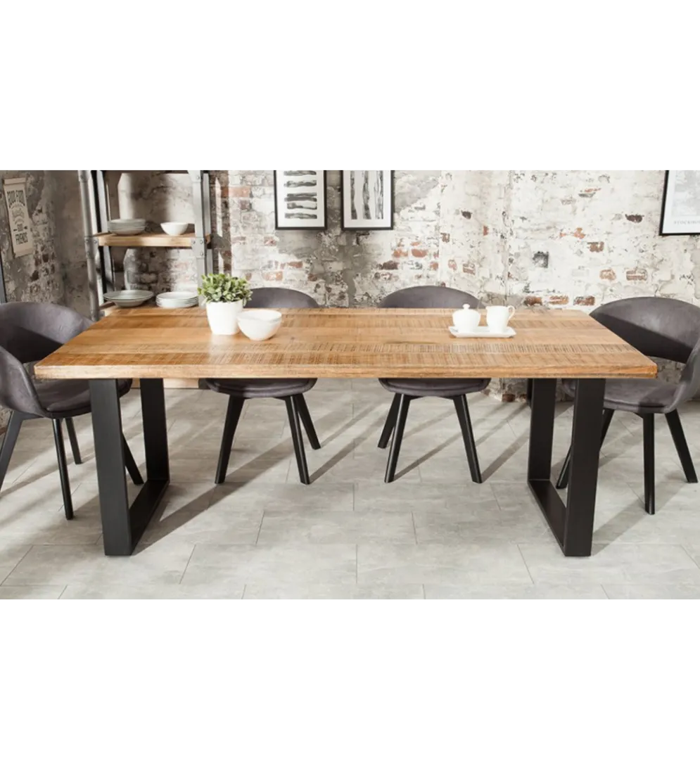 Stół Factory Iron Craft 200 cm drewno Mango
