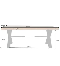 Stół FACTORY Thor 200 cm drewno sosna brąz
