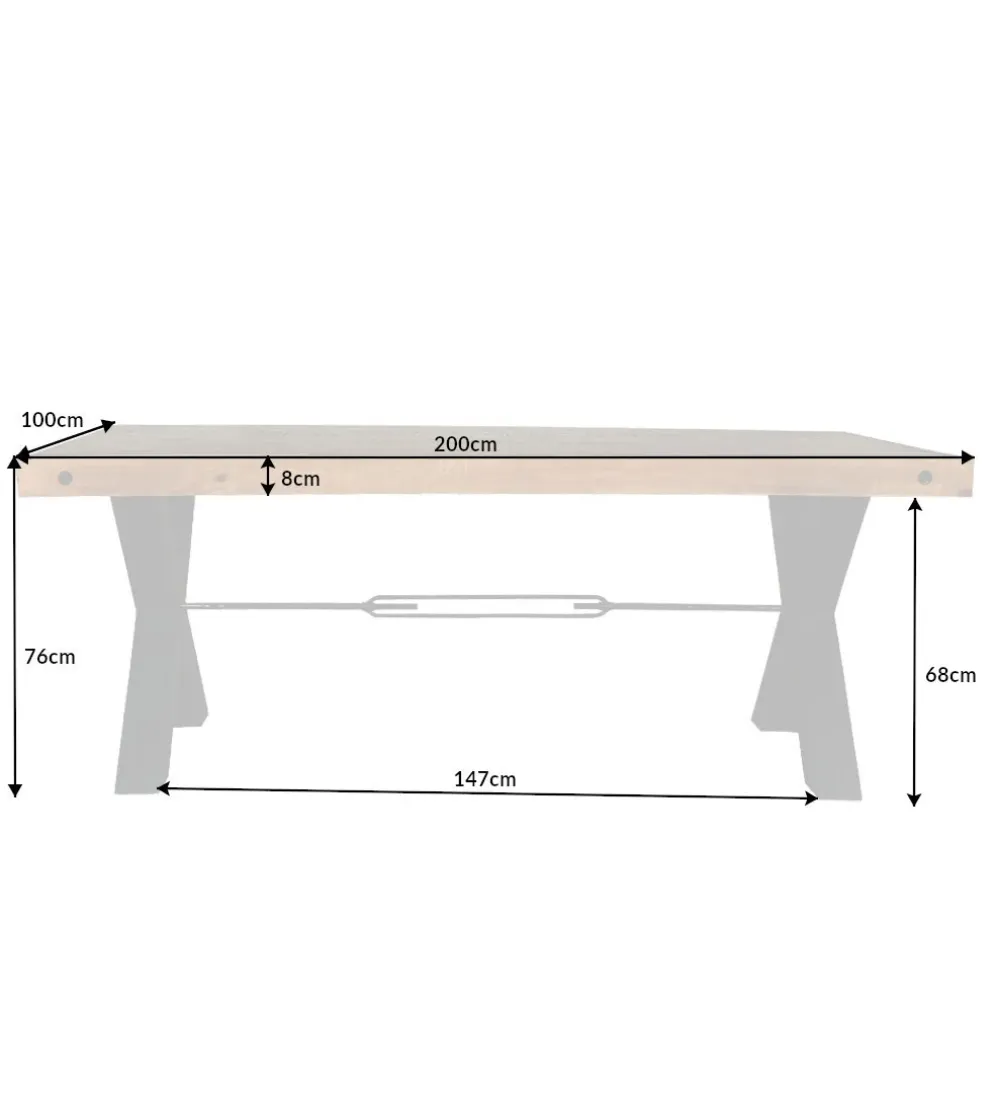 Stół FACTORY Thor 200 cm drewno sosna brąz