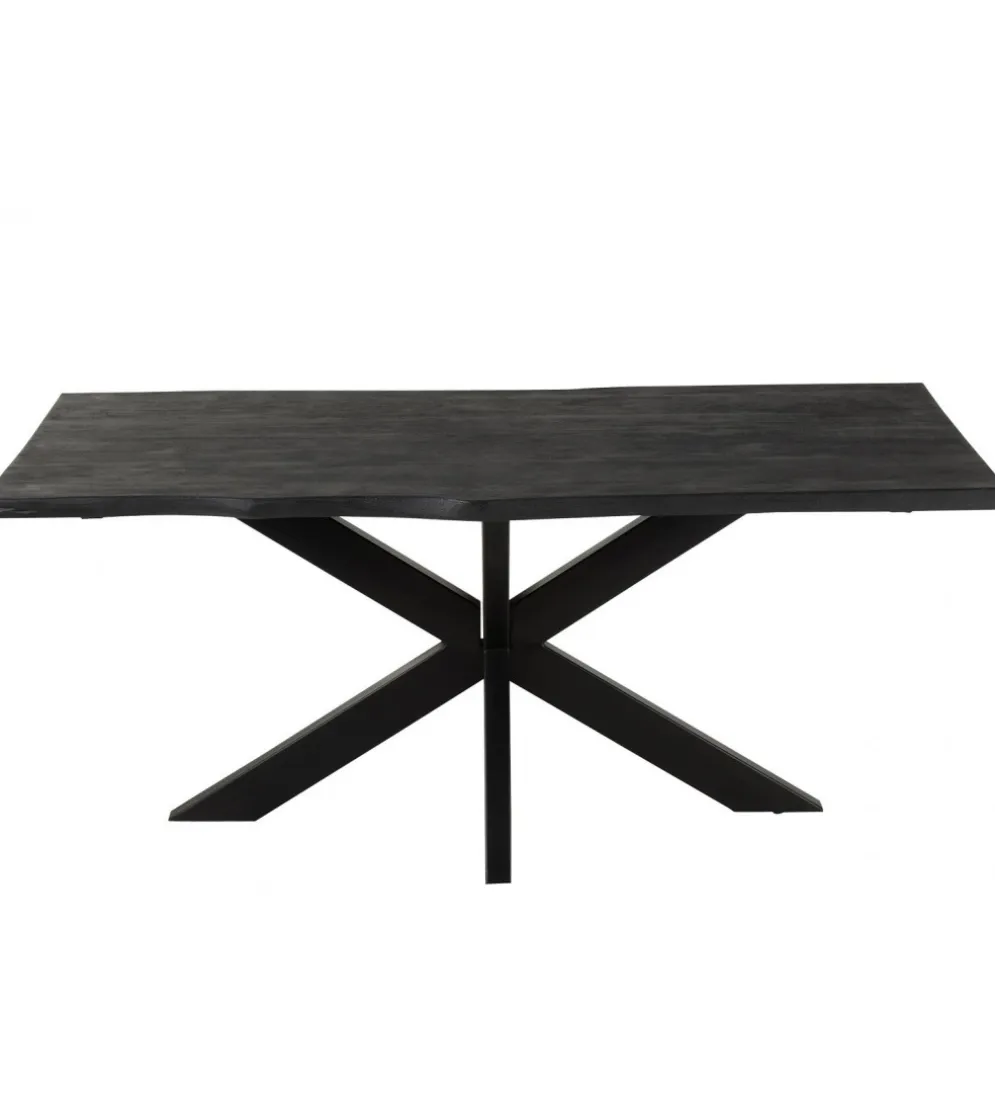 Stół GERARD 200 cm Drewno Mango Czarny