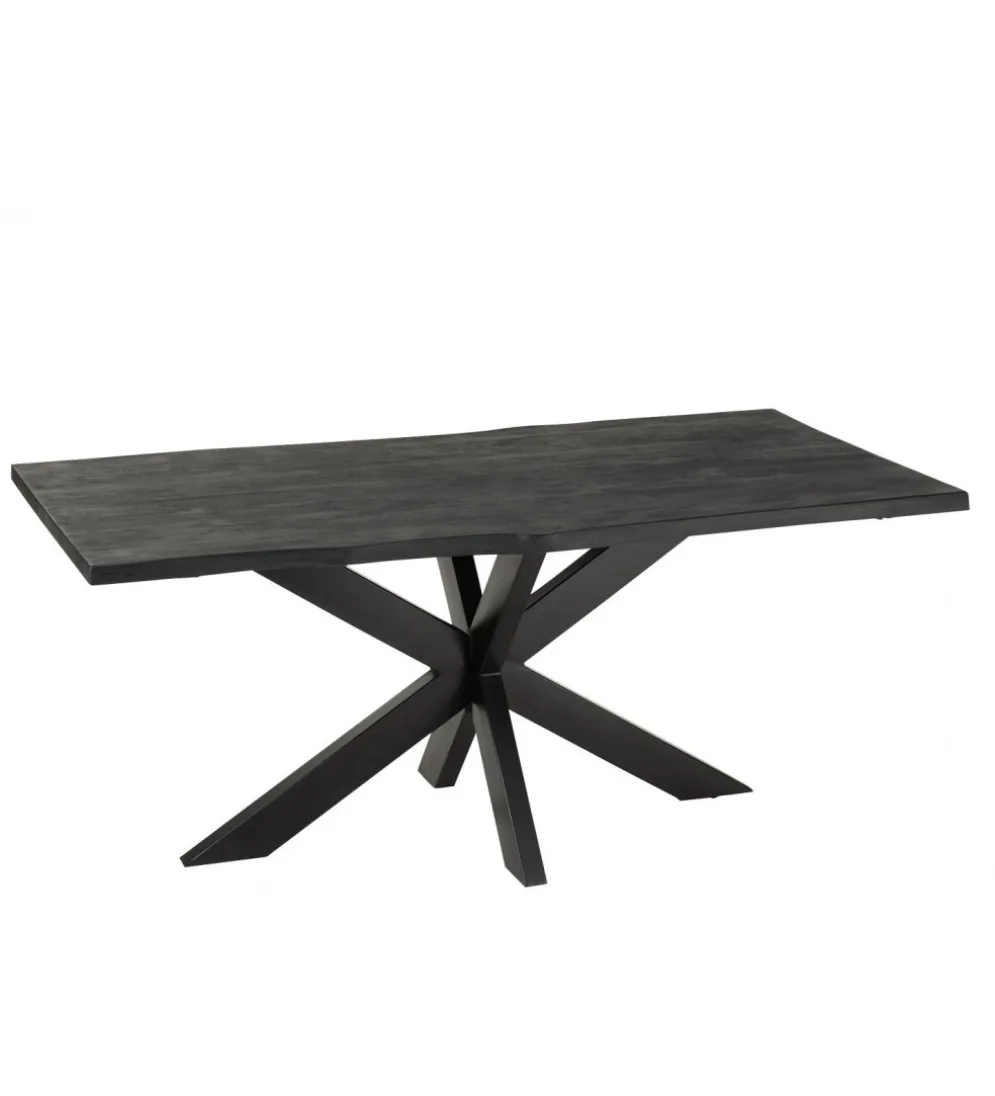 Stół GERARD 200 cm Drewno Mango Czarny