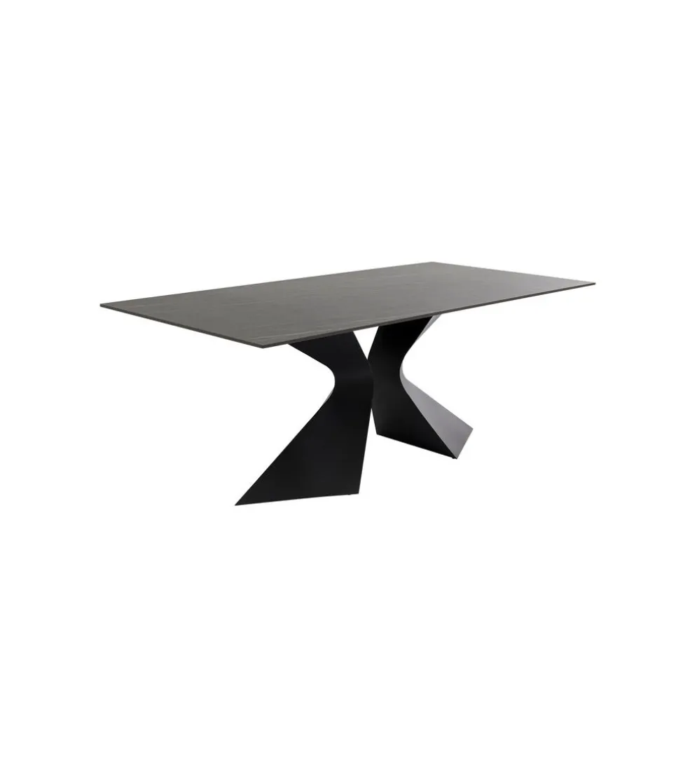 Stół GLORIA 180 x 90 cm ceramiczny blat czarny