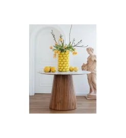 Stół GRACE 115 cm drewno mango marmur