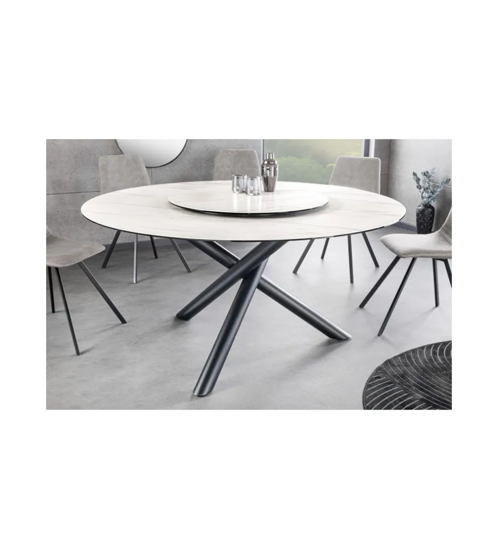 Stół IDAHO 150 cm ceramika w optyce białego marmuru