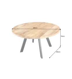 Stół IRON CRAFT 140 cm drewno mango naturalny