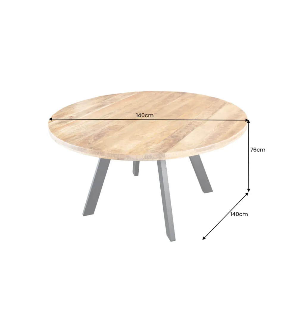 Stół IRON CRAFT 140 cm drewno mango naturalny