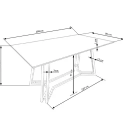 Stół KONAMI 160 cm w optyce czarnego marmuru