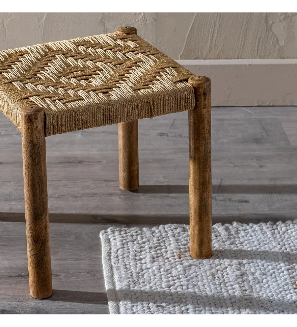 Stołek NEBERNLI 40 cm drewno mango naturalny