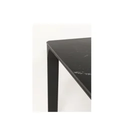Stół ogrodowy BARI 180 x 90 cm czarny w optyce marmuru