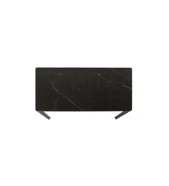 Stół ogrodowy BARI 180 x 90 cm czarny w optyce marmuru