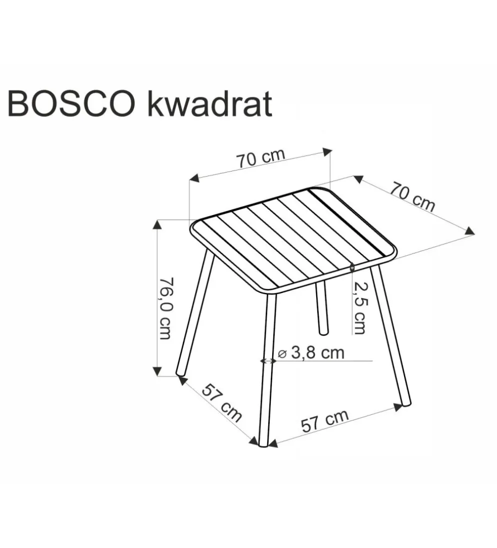 Stół ogrodowy BOSCO 70 cm czarny