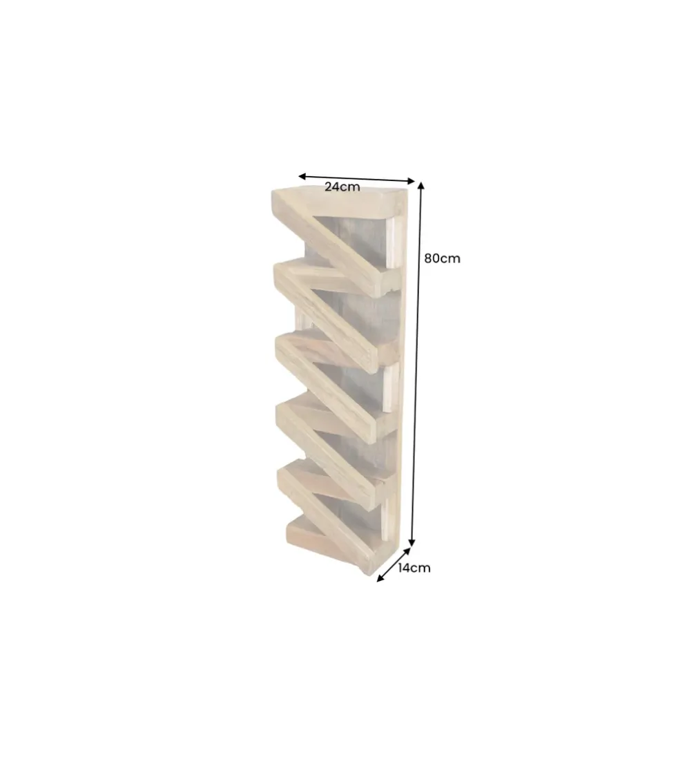 Stojak na wino MAKASSAR 80 cm na 5 butelek drewno teak