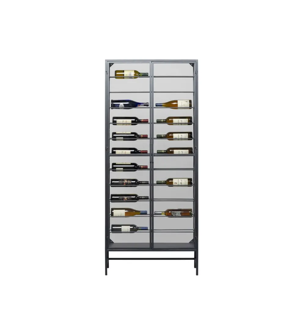 Stojak na wino PORTO 75 x 180 cm czarna
