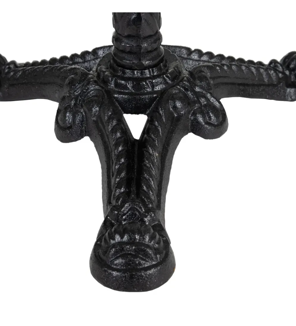 Stół okrągły AUESON 60 cm czarny blat w optyce marmuru