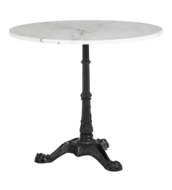 Stół okrągły AUESON 80 cm czarny blat w optyce marmuru