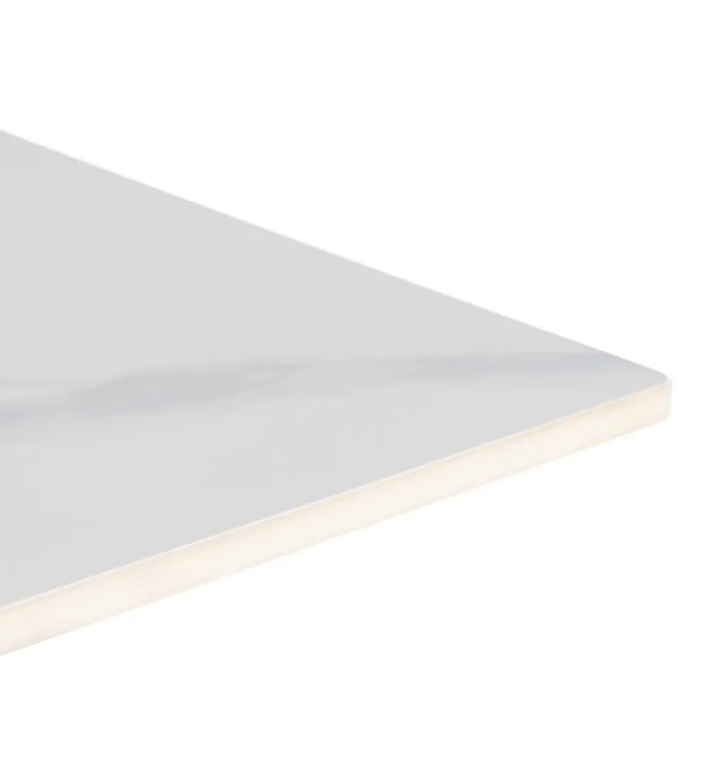 Stolik bistro SINTERED 80 cm efekt marmuru biały