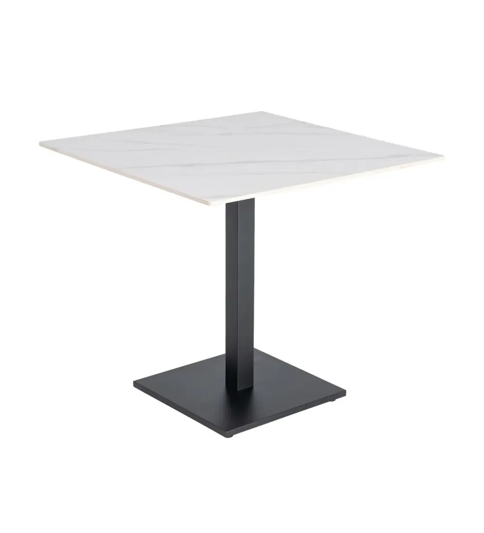 Stolik bistro SINTERED 80 cm efekt marmuru biały