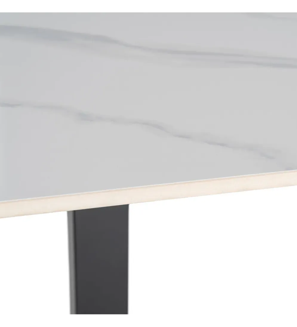 Stolik bistro SINTERED 80 cm efekt marmuru biały