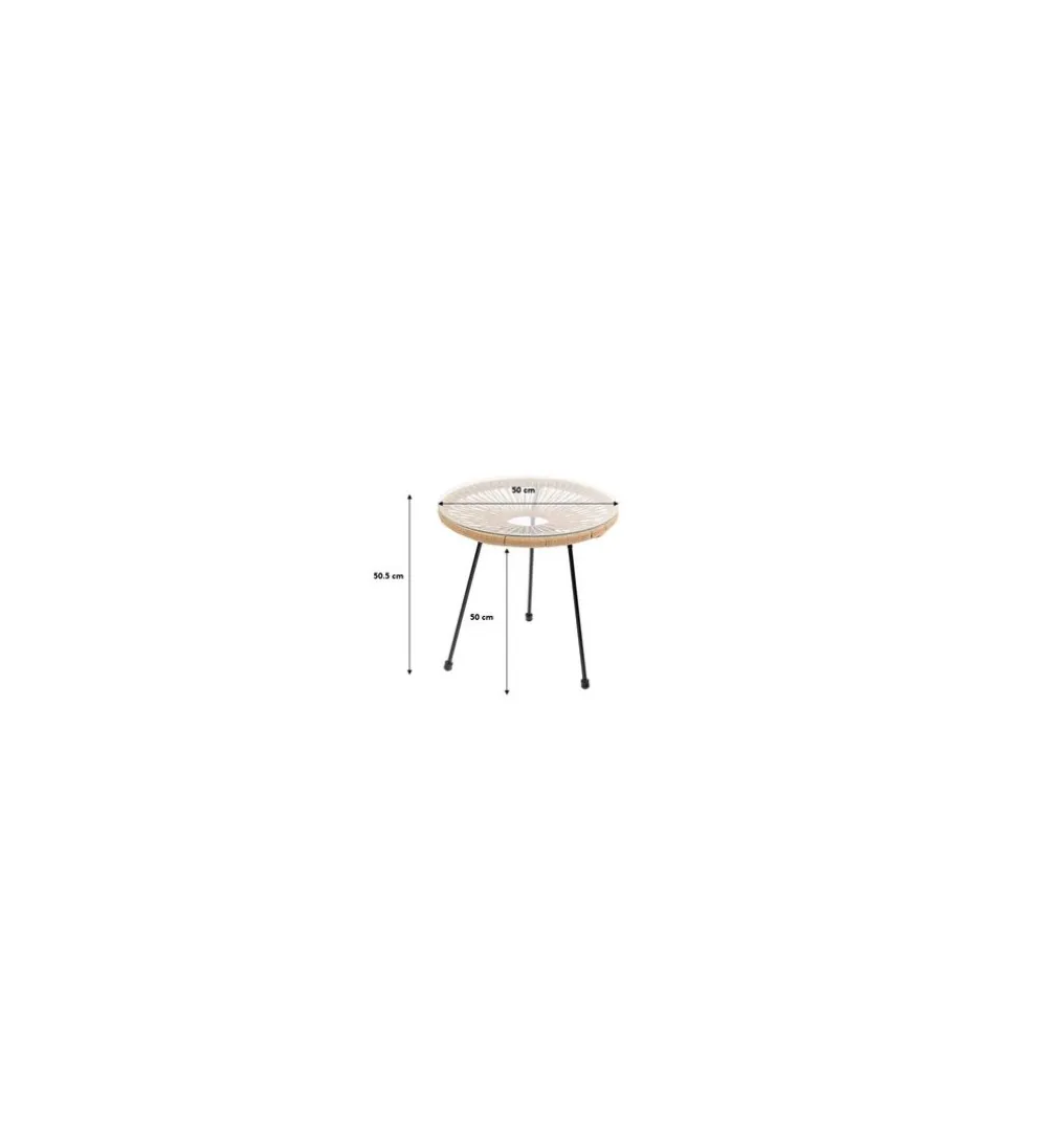 Stolik kawowy ACAPULCO 50 cm naturalny