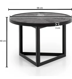 Stolik kawowy ALANO 58 cm drewno mango