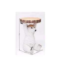 Stolik kawowy ANIMAL POLAR BEAR 37 cm biała