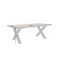 Stolik kawowy ARKTYKA Mammut X 120 cm drewno akacja honey