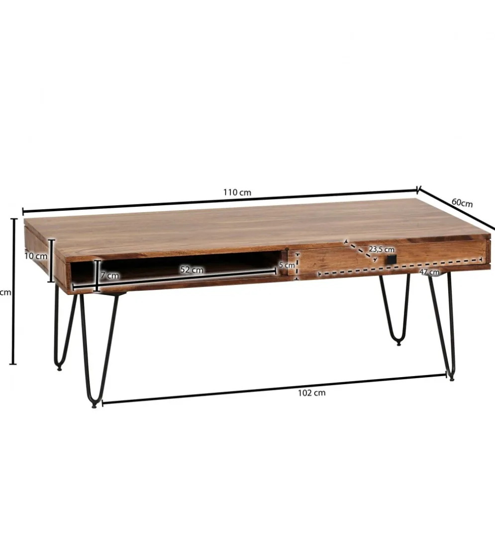 Stolik kawowy BAGLI 110 cm drewno sheesham