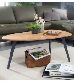 Stolik kawowy BAZEMIT 110 cm drewno akacja