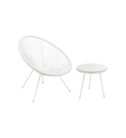 Stolik kawowy boczny ACAPULCO MONO 50 cm biały