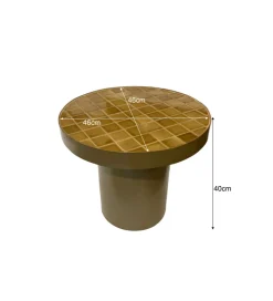 Stolik kawowy boczny BRIX TYLO 46 cm brązowy ceramika