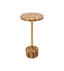Stolik kawowy boczny DOMERO GEO 25 cm brązowy