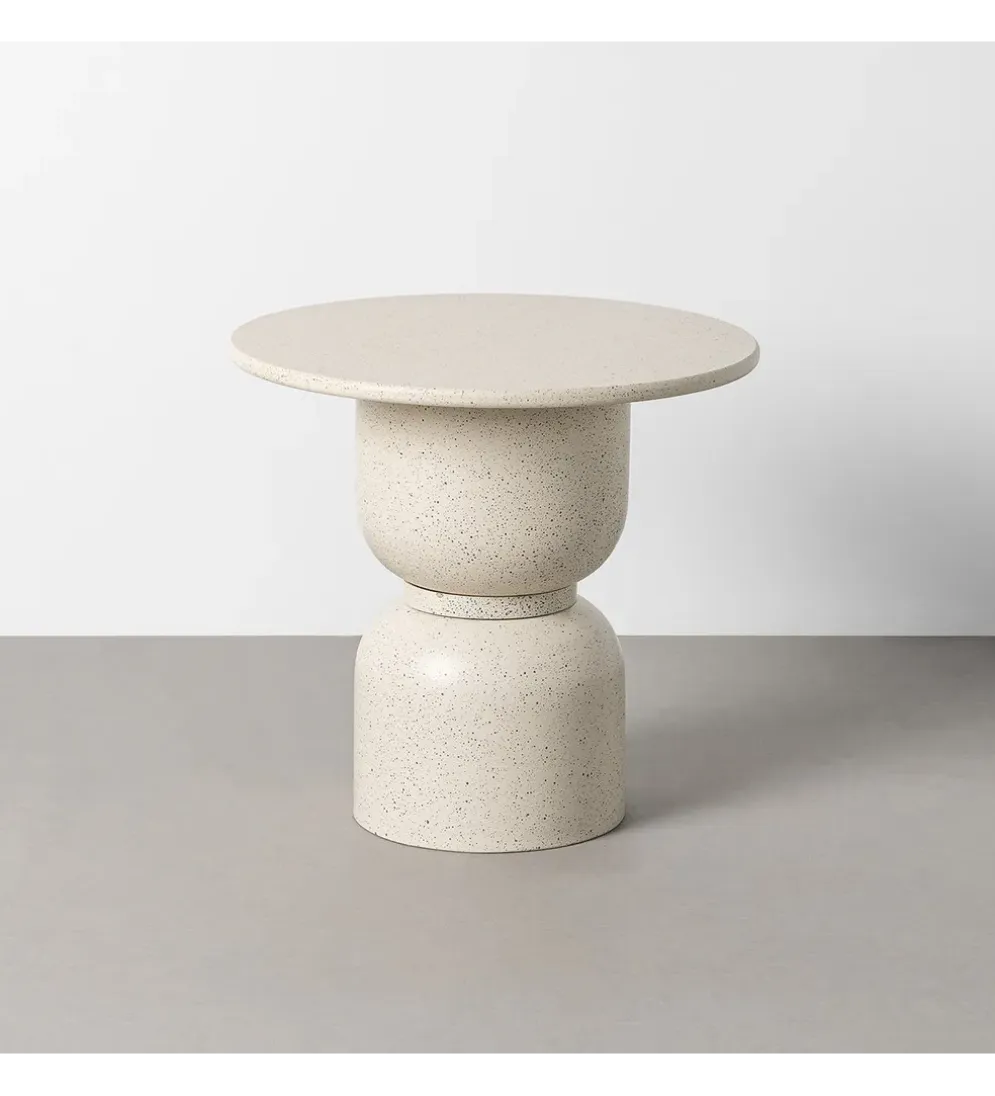 Stolik kawowy boczny EDERAN 60 cm efekt terrazzo