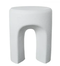 Stolik kawowy boczny FIBEREN 43 cm biały