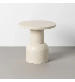 Stolik kawowy boczny KIRENKO 51 cm efekt terrazzo