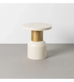 Stolik kawowy boczny SLAVICM 40 cm biały