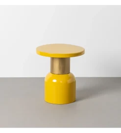 Stolik kawowy boczny SLAVICM 40 cm musztardowy