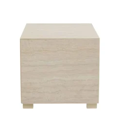 Stolik kawowy boczny TRAVERTINO 45 x 45 cm naturalny