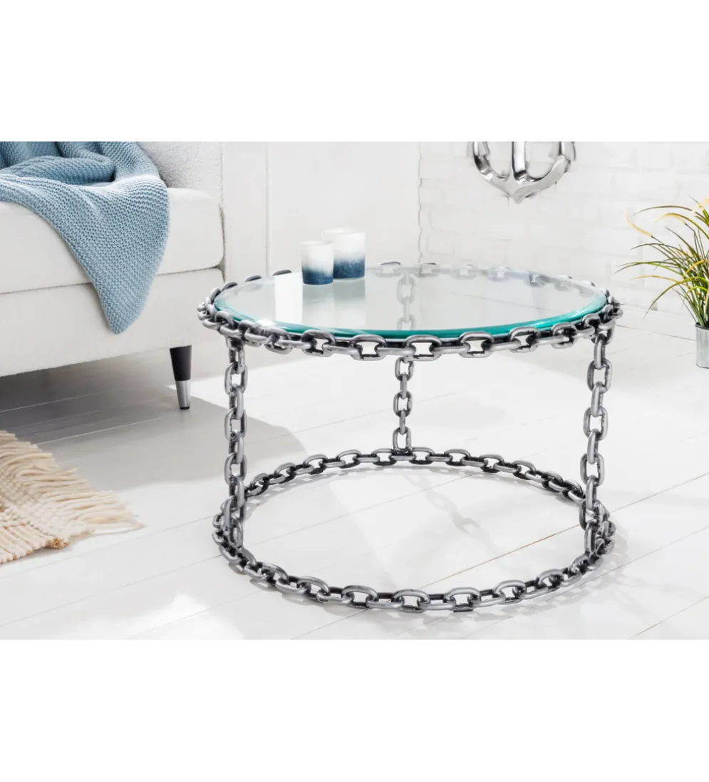 Stolik kawowy CATENA 65 cm srebrny