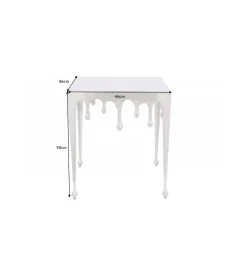 Stolik Kawowy 50 cm Mystic Liquid Line Srebrny