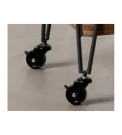 Stolik kawowy DEST 50 cm drewno kauczuk na kółkach