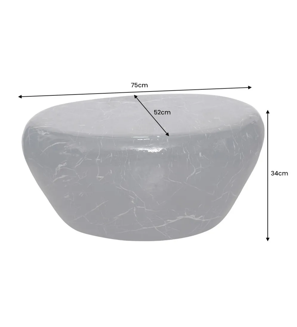 Stolik kawowy EROCK 75 cm w optyce czarnego marmuru