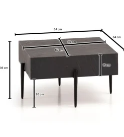 Stolik kawowy EVELIN  64 cm antracytowy
