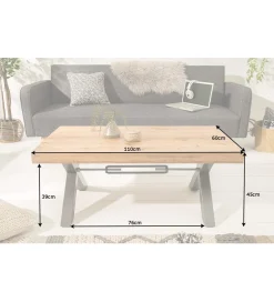 Stolik kawowy FACTORY 110 cm drewno dąb dziki