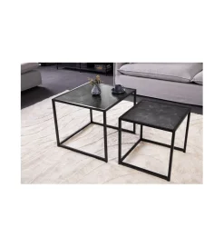 Stolik kawowy FONTERA set 2 w optyce marmuru