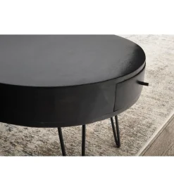 Stolik kawowy GARMAZJA 60 cm drewno mango czarne